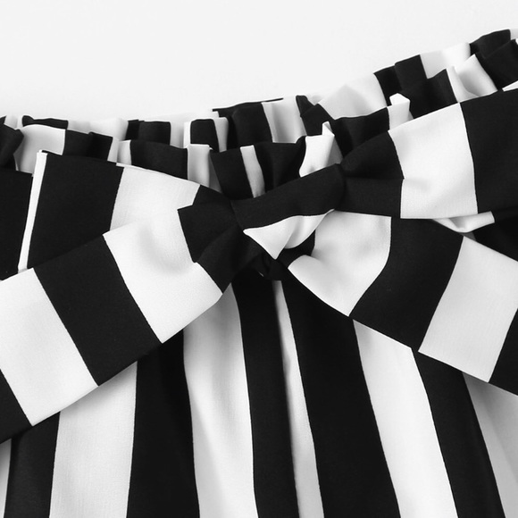 NWT Black and White Striped Shorts - Picture 3 of 5